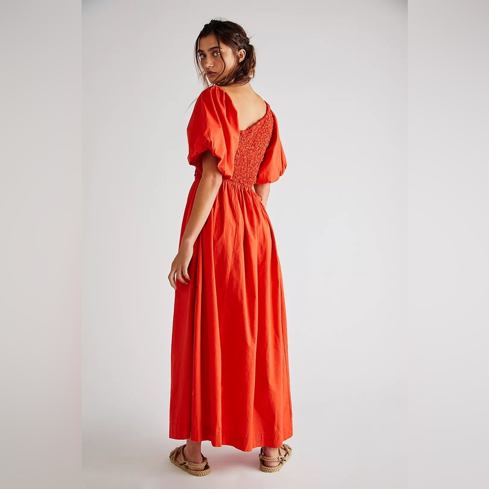 Free People Scarlet Puff Sleeve Midi Dress - Picture 2 of 4